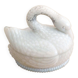 Box butter dish Opal swan