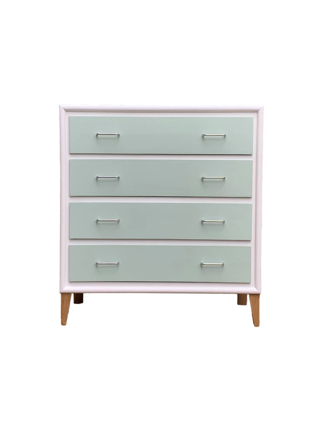 Vintage 1950s compass foot chest of drawers