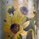 Antique French column – sunflowers