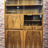 Renovated walnut bookcase, Poland 1958r.