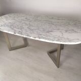 Marble design table 6 chairs 1970