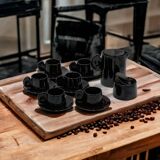 Coffee Set in Amaranth Ceramic by Gabbianelli, 1960s