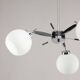 Chandelier en chrome et opaline de l'âge spatial, années 1970