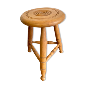 tabouret tripode en chêne