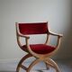 Henning Kjærnulf, armchair in oak and velvet, model "Kurul", mid-century, 1960s.