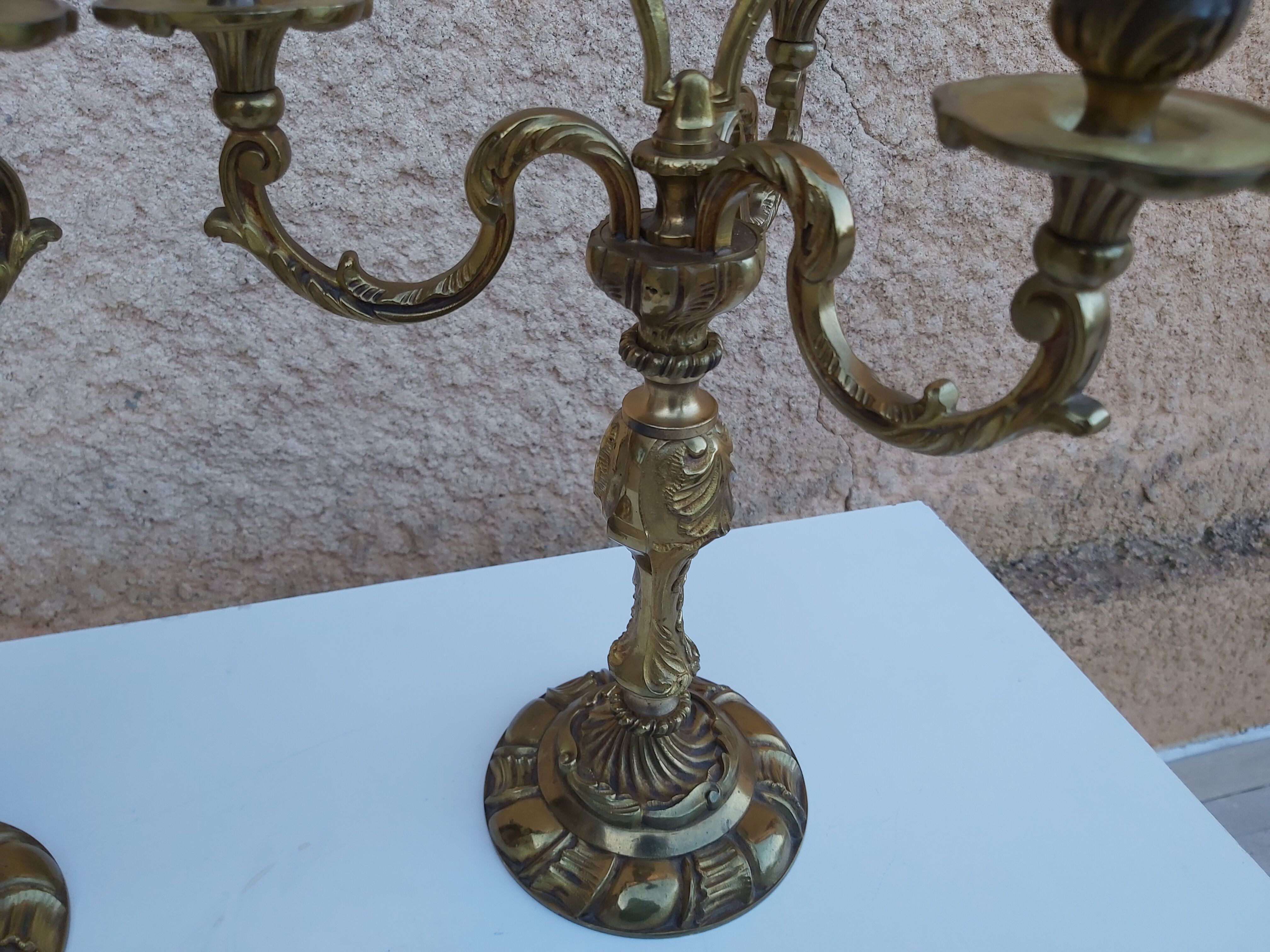 Pair of bronze candlesticks