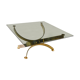 Brass and smoked glass italian coffee table, 1970s