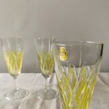 Set of 4 glasses - VMC Reims Arlequin champagne flutes - yellow decor