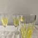 Lot de 4 verres - flûtes à champagne VMC Reims Arlequin - décor jaune