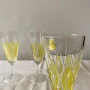 Set of 4 glasses - VMC Reims Arlequin champagne flutes - yellow decor