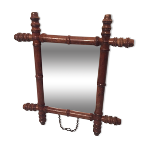 Vintage miroir barbier 1900 bambou