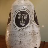 Enamelled ceramic table lamp by Albert Thiry, Vallauris 1960