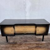 Enfilade look scandinave 1960 vintage bi couleur - vintage - pieds fuseaux