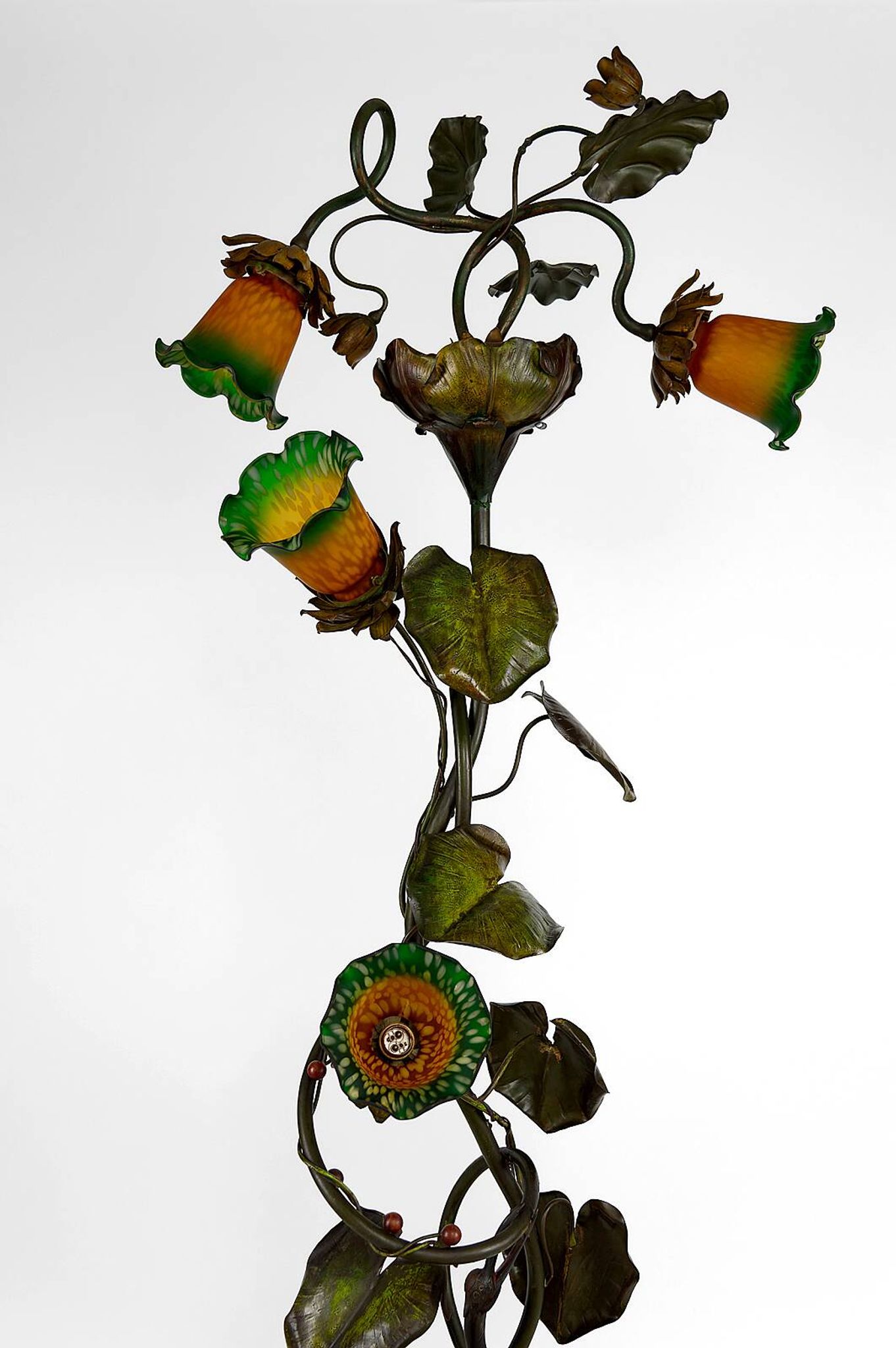 Japanese-style Heron floor lamp, Art Nouveau, France, circa 1900