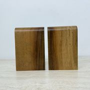 Paire de serre-livres en bois vintage, années 1970
