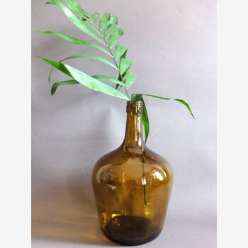 Dame-Jeanne 2 litres marron, reflets ambrés, vase vintage , made in france