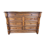 Empire 1900 walnut style baluster chest of drawers