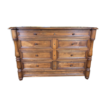 Empire 1900 walnut style baluster chest of drawers