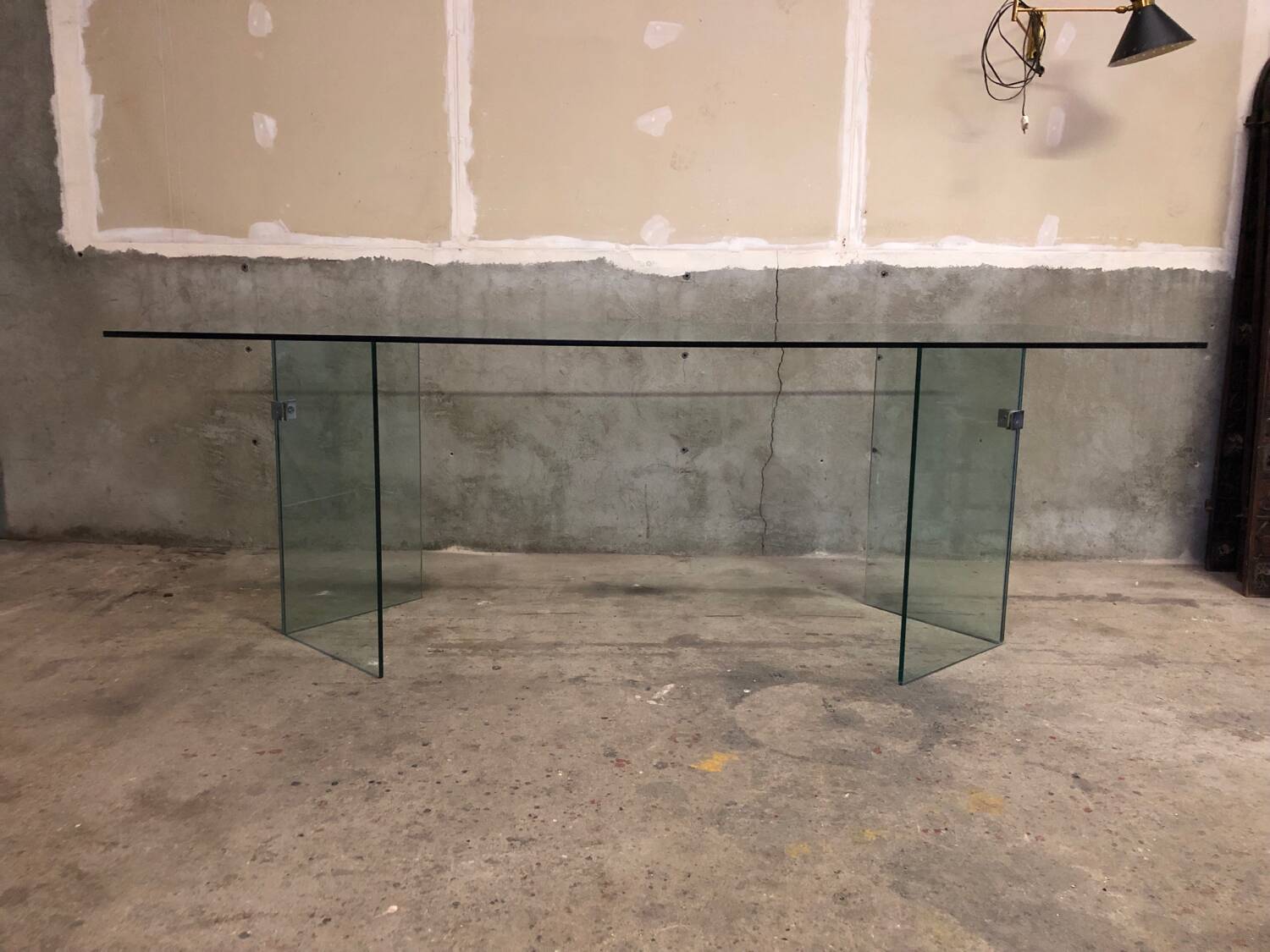 Post modern tempered glass table circa 1980