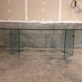 Post modern tempered glass table circa 1980