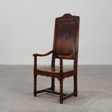 18th Century Liège Armchair in hand carved Oak, Belgium