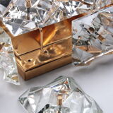 Large gold-plated & crystal glass flush mount light from kinkeldey, 1970s