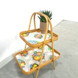 Rattan serving table