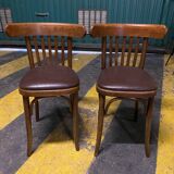 Baumann-style faux leather bistro chairs