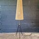 Mid-century tripod floor lamp, cord shade, 1950s-60s.