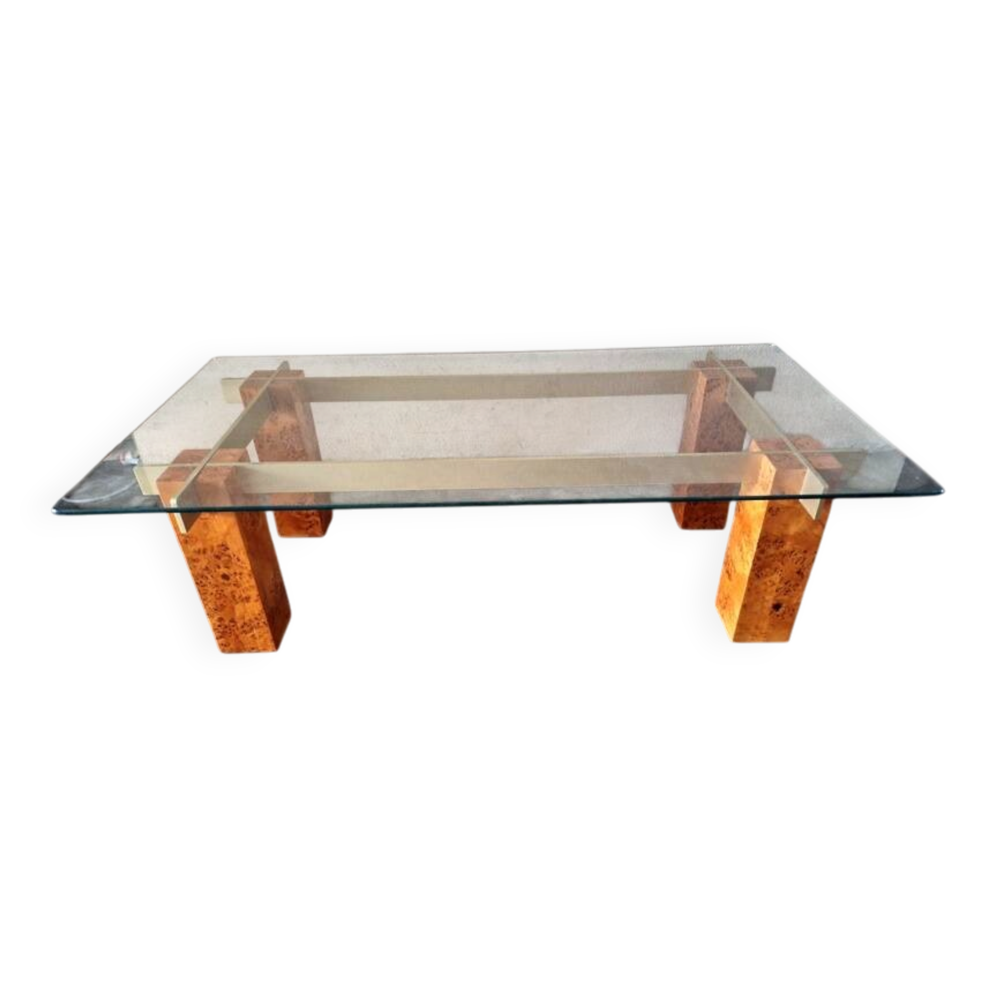 Gabriella Crespi (1922-2017) - Table basse en placage de loupe