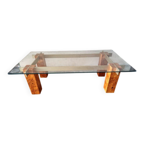 Gabriella Crespi (1922-2017) - Table basse en placage de loupe