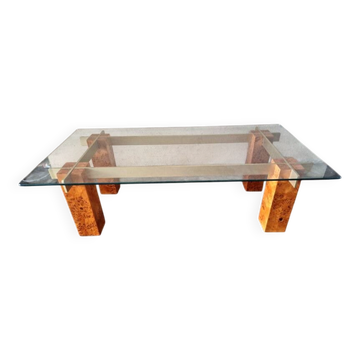 Gabriella Crespi (1922-2017) - Table basse en placage de loupe