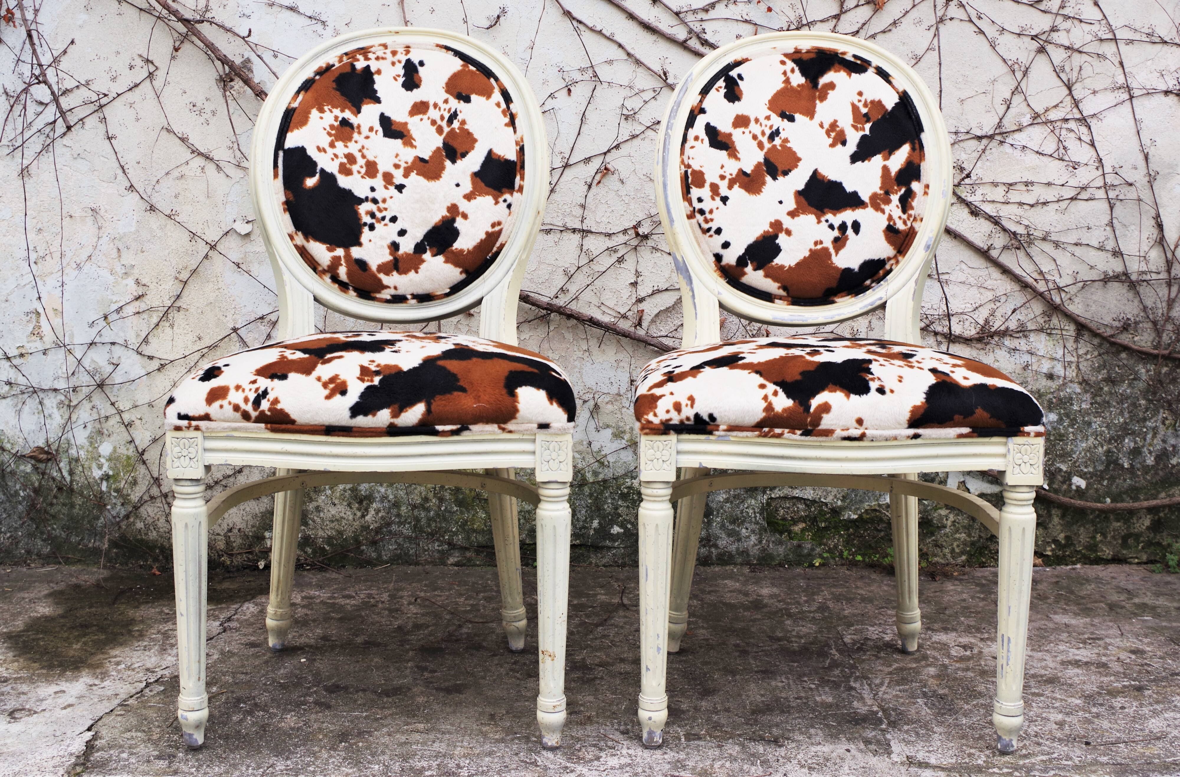 Baroque Style Wooden Dining Chairs, 1980