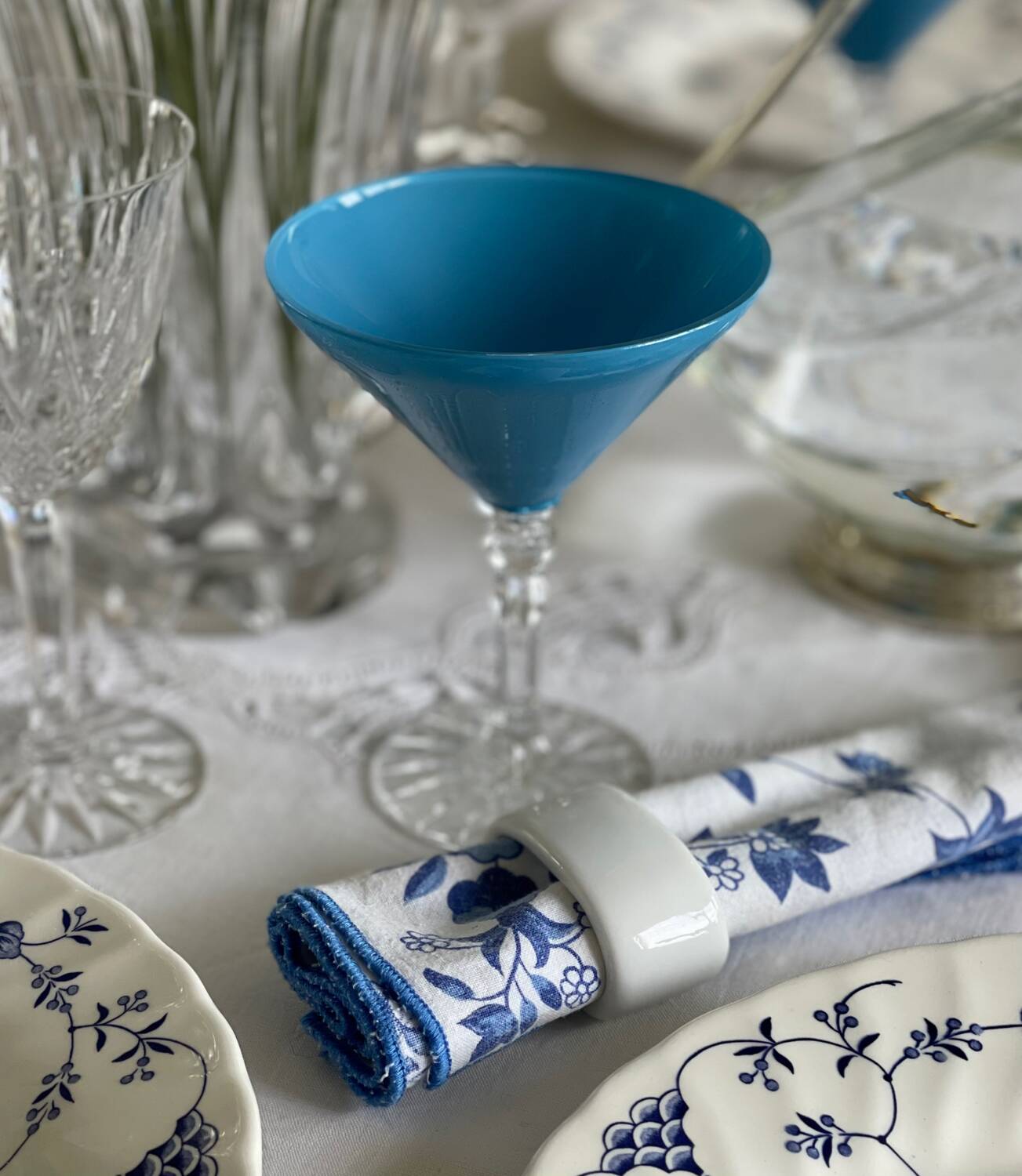 6 crystal cocktail glasses