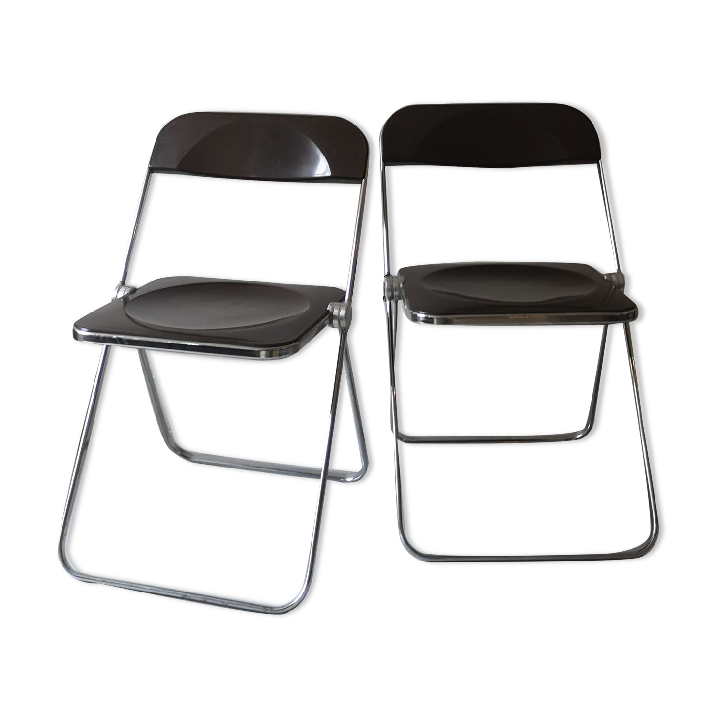 Lot de 2 chaises design Plia de Giancarlo Piretti edition Castelli 1970