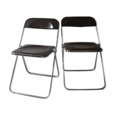 Lot de 2 chaises design Plia de Giancarlo Piretti edition Castelli 1970