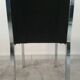Set of 6 chairs Italian chrome and velvet black 70s