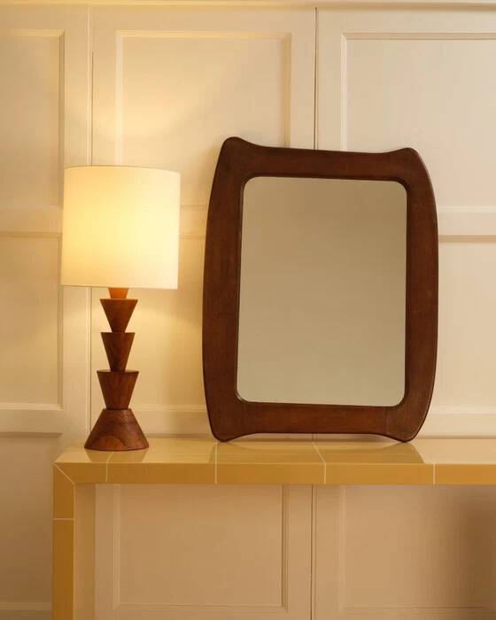Organic wooden mirror - 1960s