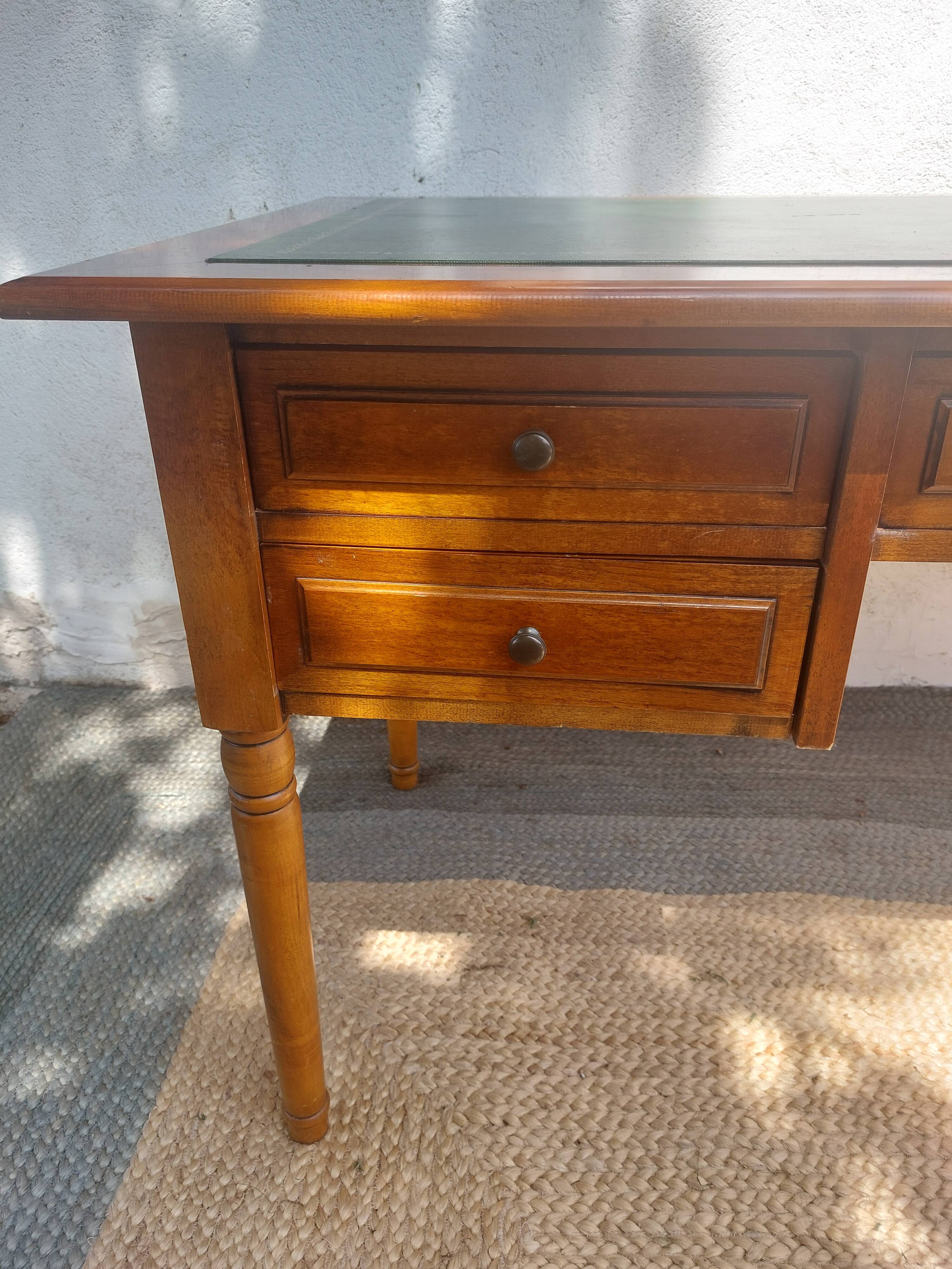 Green leather top desk