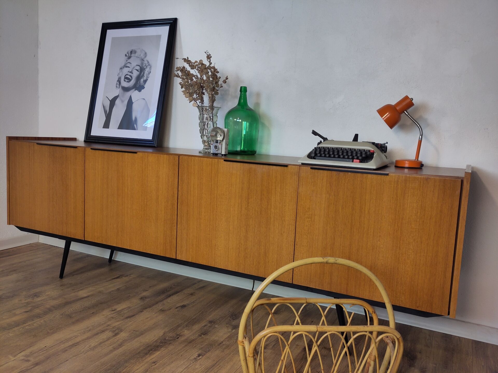 Scandinavian teak and metal sideboard