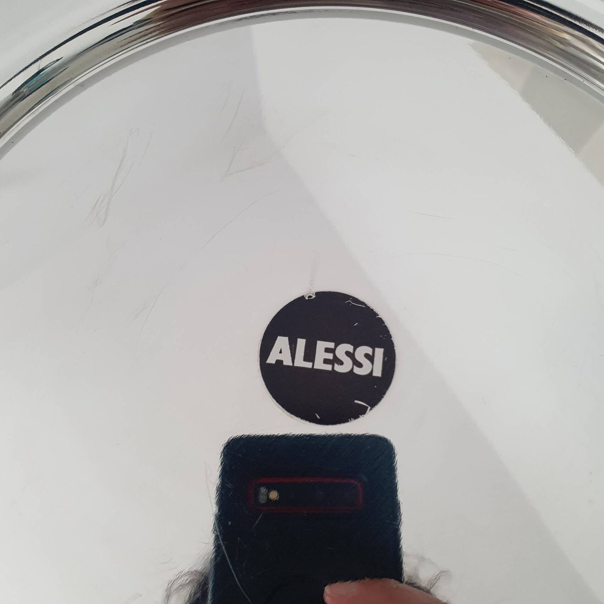 Alessi Ettore Sottsass / Serving plate stainless steel 18/10 and gold NG5100