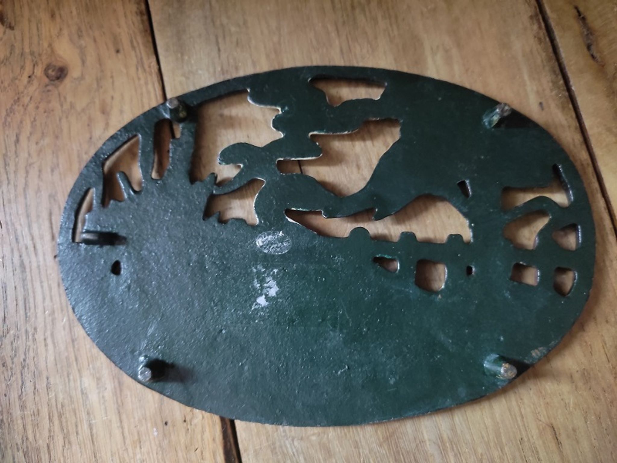 Metal trivets patinated goose duck old