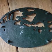 Metal trivets patinated goose duck old