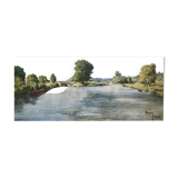 Painting of the lock and the beach of Neuilly Sur Marne signed by Bern 1948