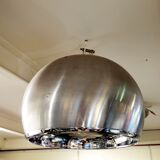 Paire de suspensions à diffuseur hémisphérique en aluminium brossé et poli