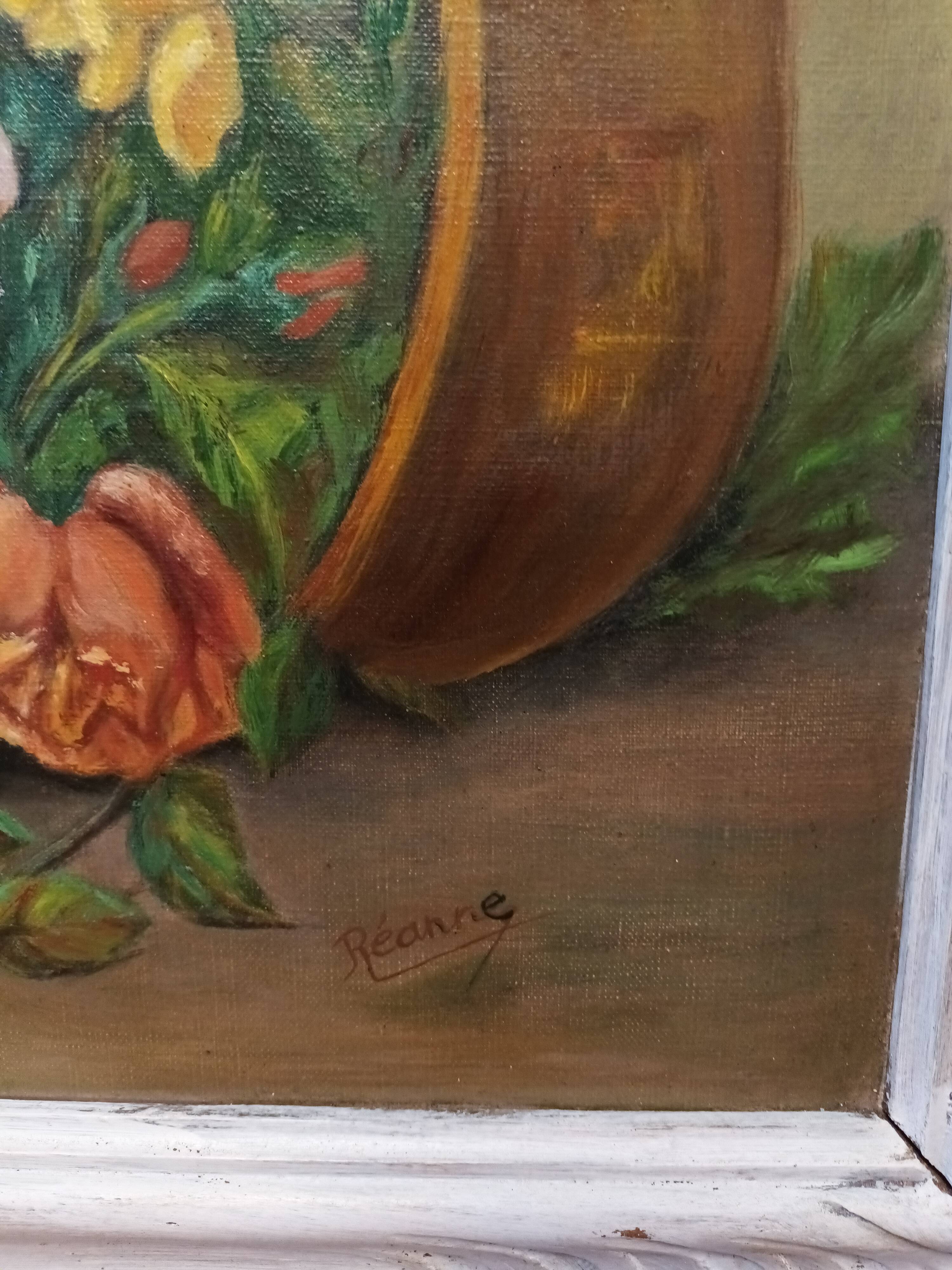 Still life painting bouquet of roses