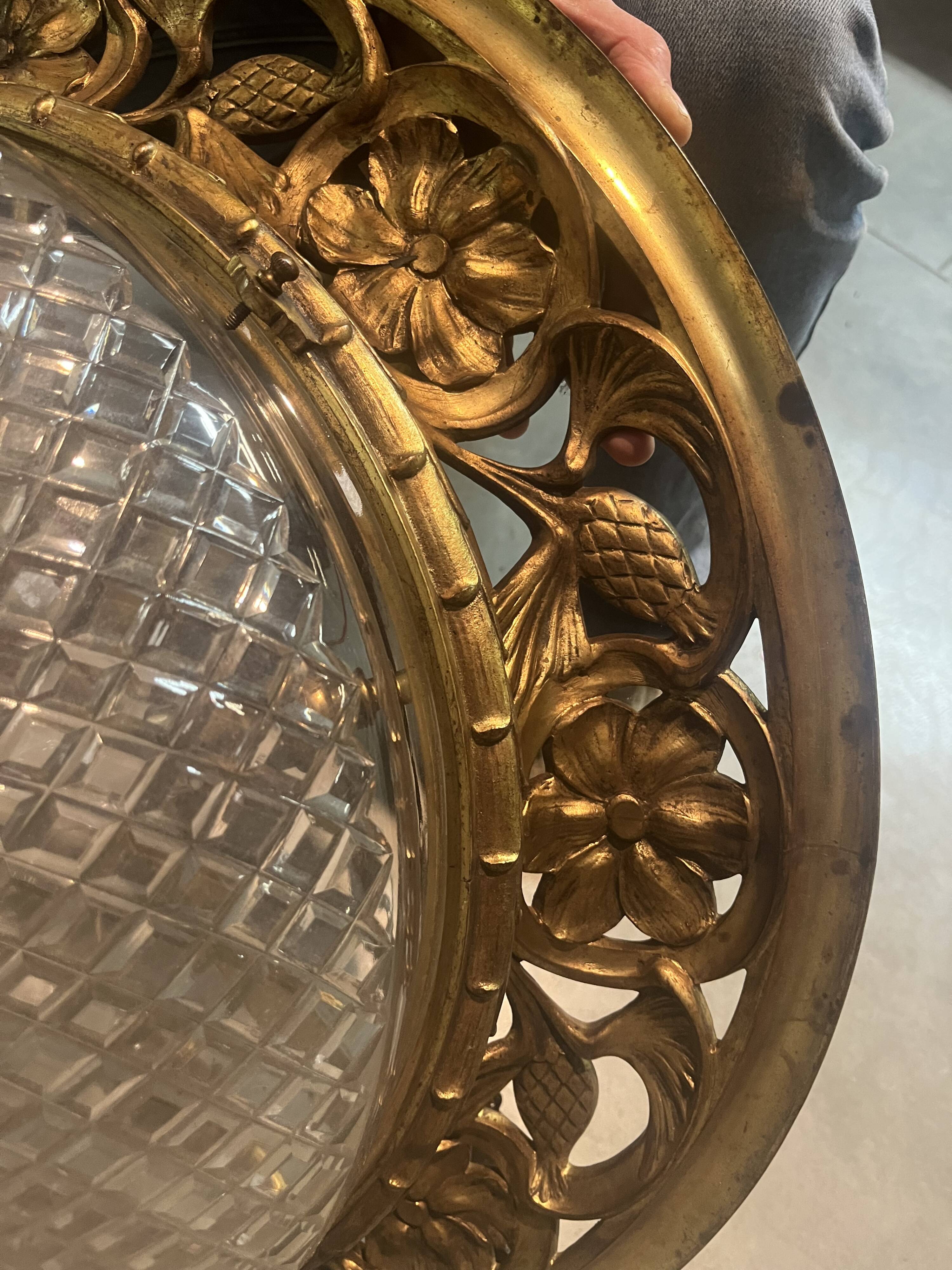Large bronze ceiling light from the Art Nouveau period