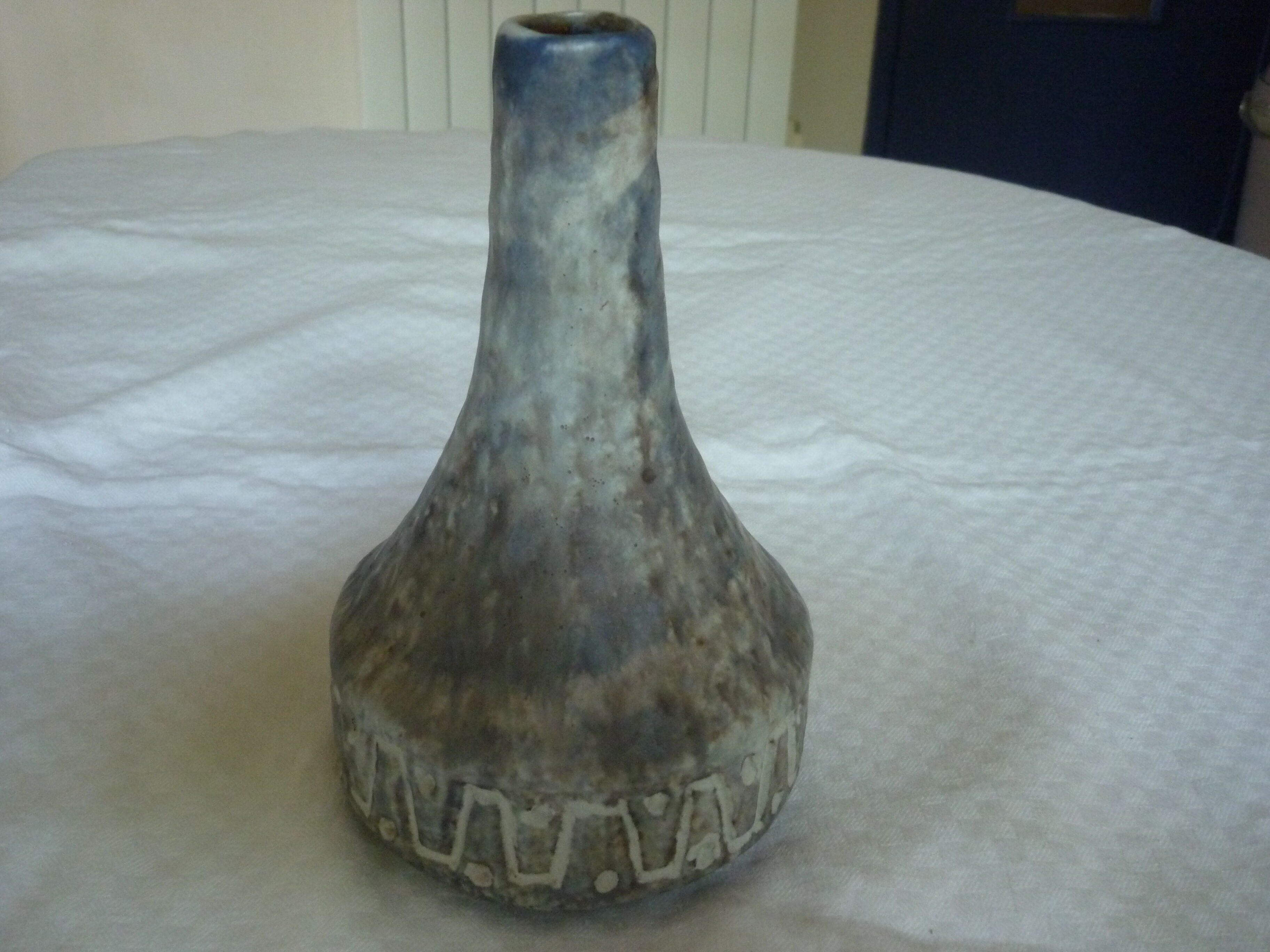 Vase en ceramique W Germany gris bleu