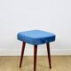 Blue square vintage stool PRL 1970s