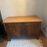 Coffre à linge ancien en bois